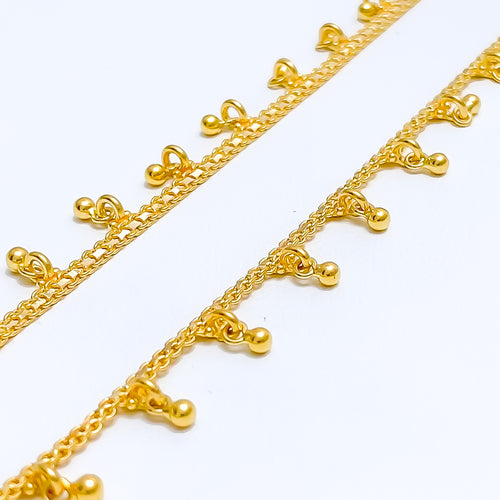 22k-gold-Sleek Lightweight Evergreen Anklets