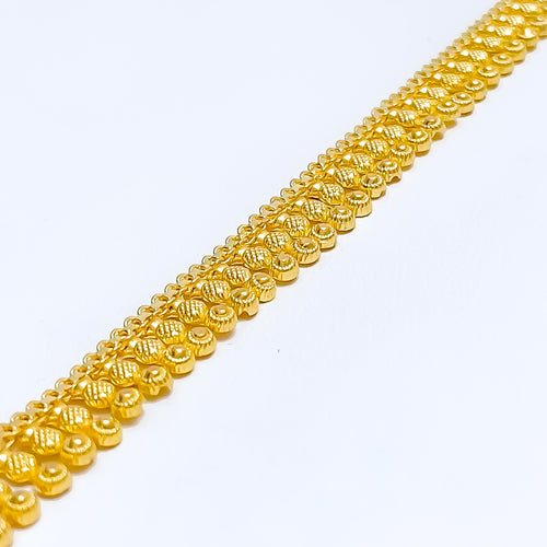 22k-gold-Gorgeous Textured Geometric Anklet