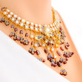 Royal Garnet Necklace Set 22k Gold 