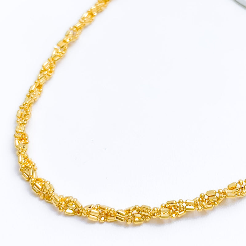 Fancy Twisted Long Bead Chain - 18"