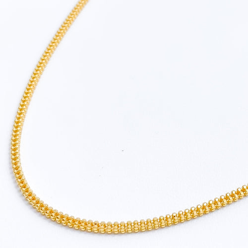 Four Sided Bead Chain - 18", 20", 22", 24" 22k Gold