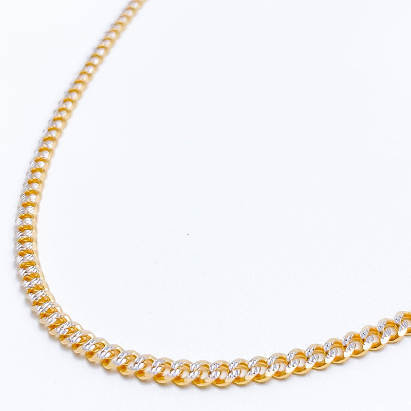 Two-Tone Link Chain - 18", 22", 24" 22k Gold