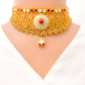 22k-gold-Exclusive Enameled Netted Choker Set