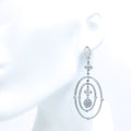 Radiant Open Oval Diamond Hanging Earrings