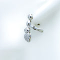 Shimmering Dangling Heart Diamond Hanging Earrings