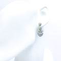 Shimmering Heart Diamond Hanging Earrings