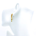 Floral Drop Diamond Hanging Earrings