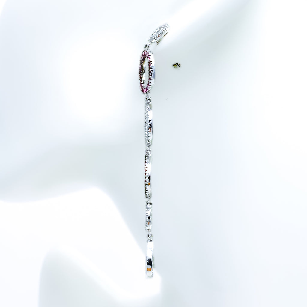 Chic Long Ruby & Diamond + 18k Gold Oval Loop Earrings – Andaaz Jewelers
