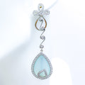 Clover Accented Jade Drop Diamond Earrings