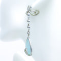 Clover Accented Jade Drop Diamond Earrings