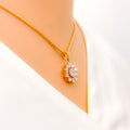 Stunning Diamond + 18k Gold Flower Pendant