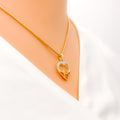 Unique Diamond Heart  + 18k Gold Pendant