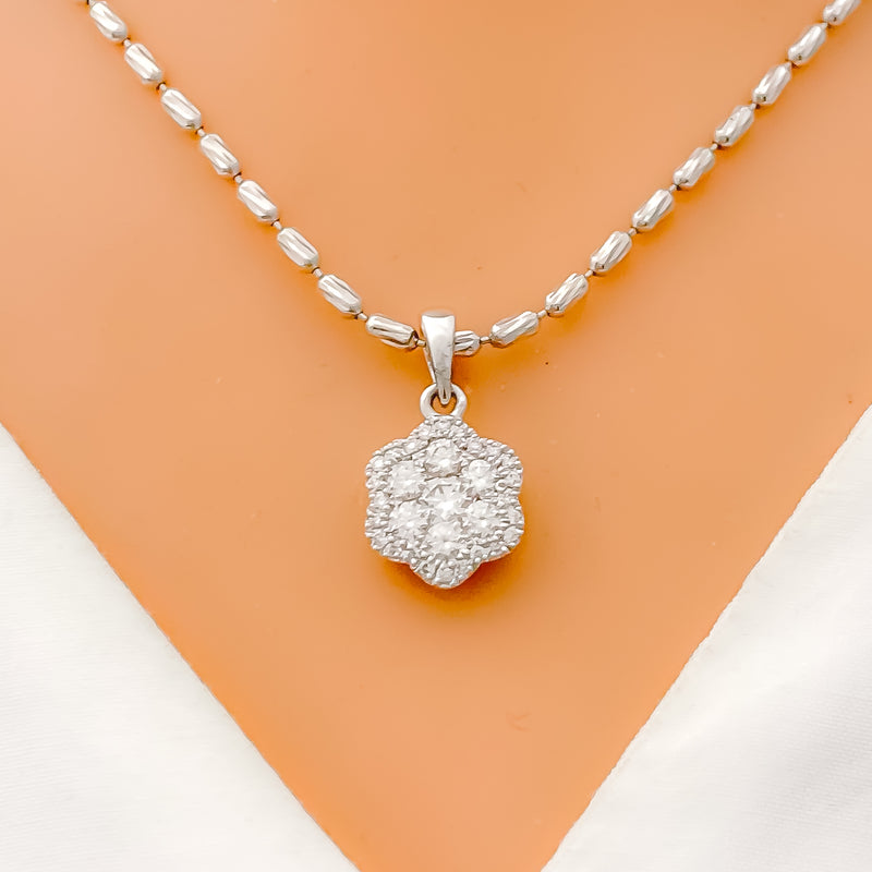Petite Floral Diamond Pendant