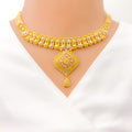 Traditional Two-Tone Floral Necklace Set