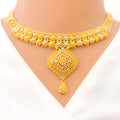 Traditional Two-Tone Floral Necklace Set