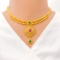 Festive Vibrant Gold Necklace Set