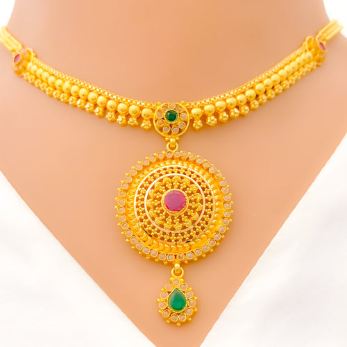 Radiant Round Colorful Necklace Set