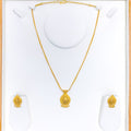 22k-gold-Gorgeous Textured Tear-Drop Necklace Set