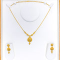 22k-gold-Detailed Floral Motif Drop Necklace Set