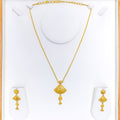 22k-gold-Stunning Mesh Necklace Set w/ Tassel