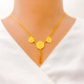 22k-gold-Attractive Triple Coin Necklace