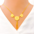 22k-gold-Attractive Triple Coin Necklace