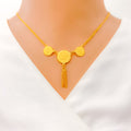 22k-gold-Attractive Triple Coin Necklace