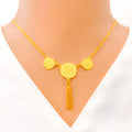 22k-gold-Attractive Triple Coin Necklace