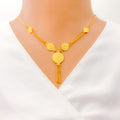 22k-gold-Charming Floral Coin Necklace