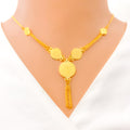 22k-gold-Charming Floral Coin Necklace