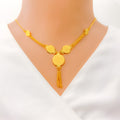 22k-gold-Charming Floral Coin Necklace