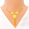 22k-gold-Charming Floral Coin Necklace