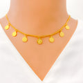 22k-gold-Dainty Coin Charm Necklace