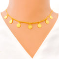 22k-gold-Dainty Coin Charm Necklace