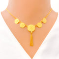 22k-gold-Elegant Hanging Coin Necklace