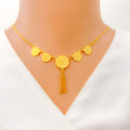 22k-gold-Elegant Hanging Coin Necklace