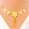 22k-gold-Elegant Hanging Coin Necklace