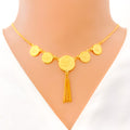 22k-gold-Elegant Hanging Coin Necklace