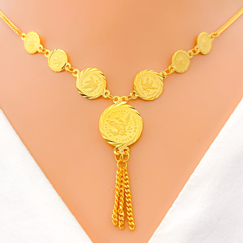 22k-gold-Versatile Interlinked Coin Necklace