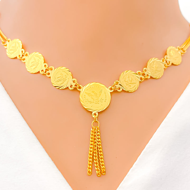 22k-gold-Dapper Ornate Coin Necklace