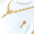 22k-gold-Dazzling Open Flower CZ Necklace Set