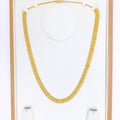 22k-gold-Delightful Textured Paisley Necklace - 24"