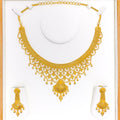 Extravagant Draped Beaded Tassel Necklace Set