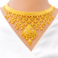 Extravagant Draped Beaded Tassel Necklace Set