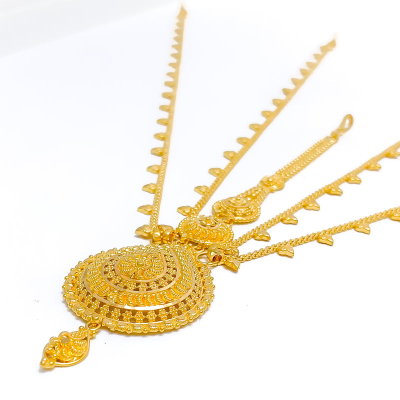 22k-gold-Royal Drop Shaped Bridal Matha Patti