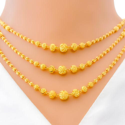 Decorative Long Three Lara Necklace Set