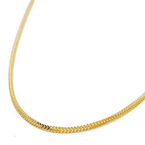 22k-gold-Dainty Delicate Interlinked V Chain - 22"