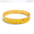 22k-gold-Elegant Engraved Floral Bangles