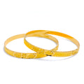 22k-gold-Elegant Engraved Floral Bangles