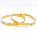 Classy Gold Bangle Pair